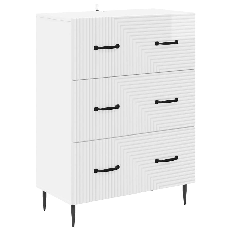 Ladenkast Hoogglans Wit 66 x 34,5 x 89,5 cm Bewerkt hout