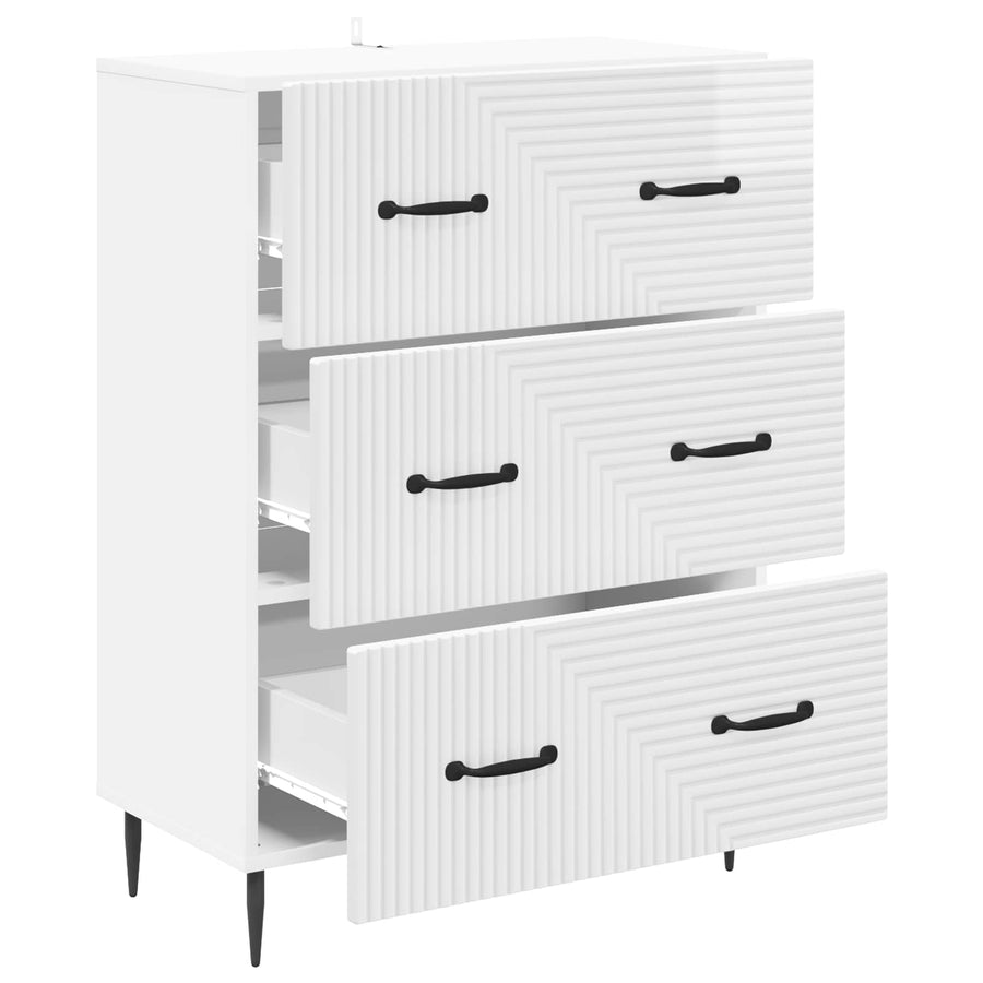 Ladenkast Hoogglans Wit 66 x 34,5 x 89,5 cm Bewerkt hout