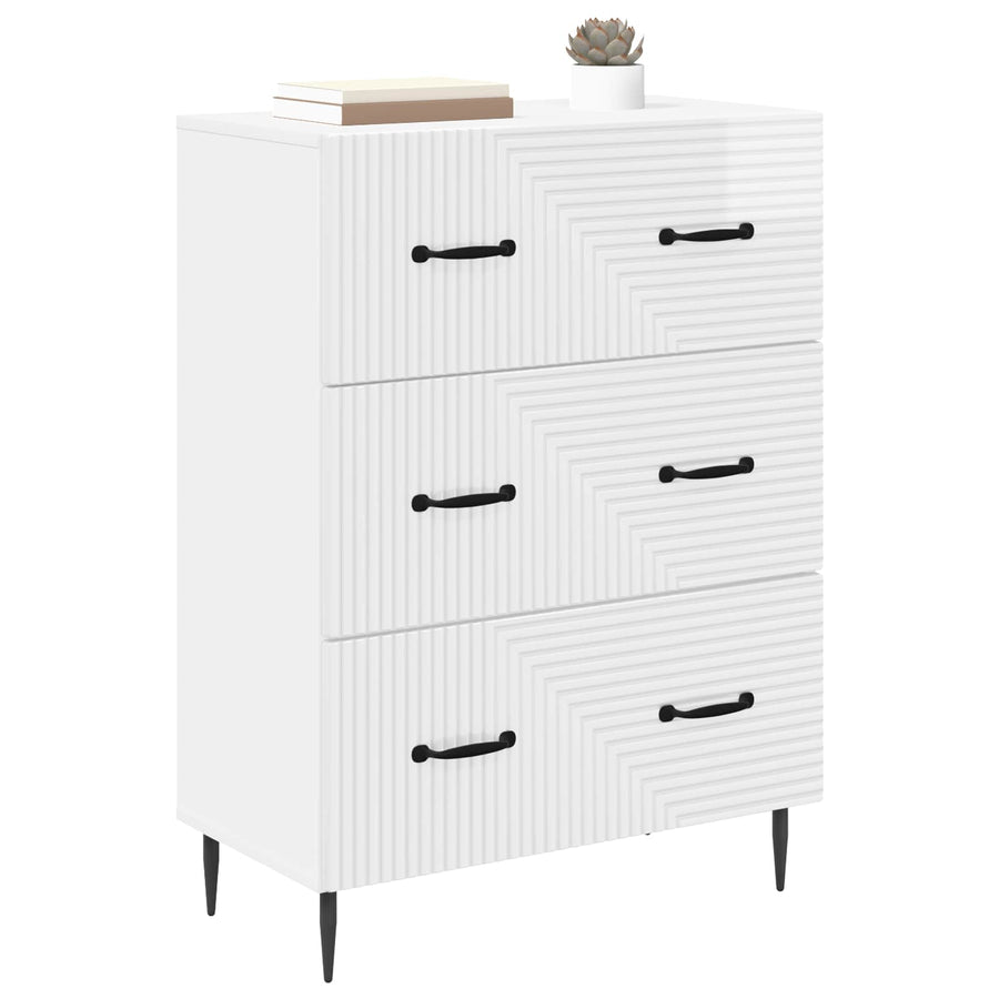 Ladenkast Hoogglans Wit 66 x 34,5 x 89,5 cm Bewerkt hout