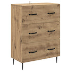 Chest of drawers Artisanal Oak 66 x 34.5 x 89.5 cm Engineered wood
