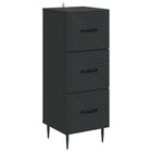 Ladekast 33x34,5x89,5 cm zwart bewerkt hout