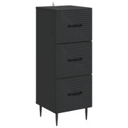 Ladekast 33x34,5x89,5 cm zwart bewerkt hout