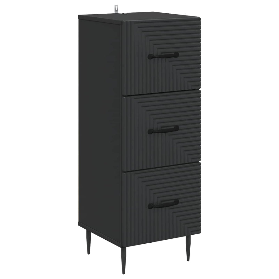 Ladenkast Zwart 33 x 34,5 x 89,5 cm Bewerkt hout