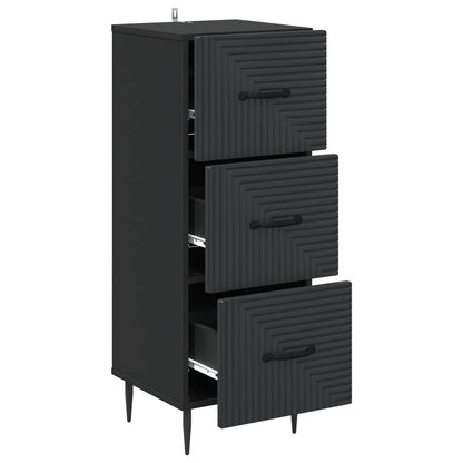 Ladenkast Zwart 33 x 34,5 x 89,5 cm Bewerkt hout