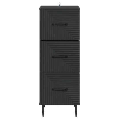 Ladenkast Zwart 33 x 34,5 x 89,5 cm Bewerkt hout