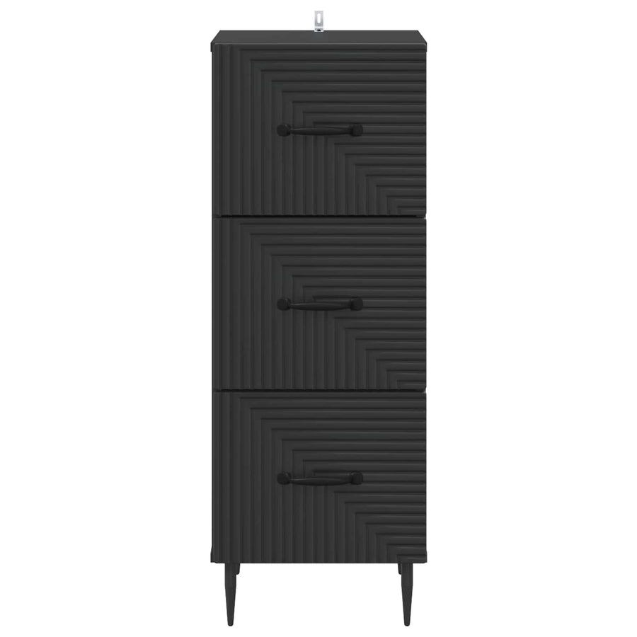 Ladenkast Zwart 33 x 34,5 x 89,5 cm Bewerkt hout