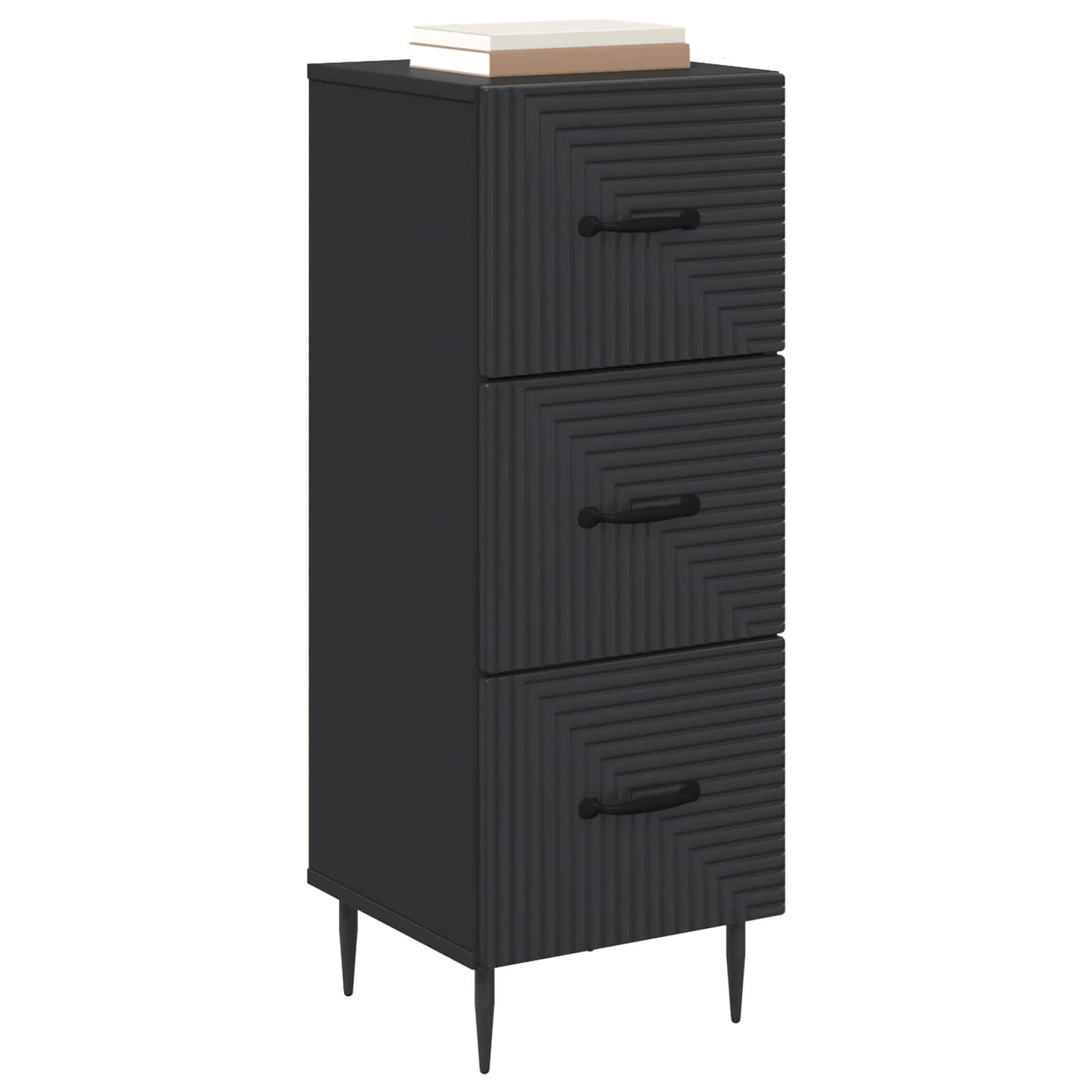 Ladenkast Zwart 33 x 34,5 x 89,5 cm Bewerkt hout
