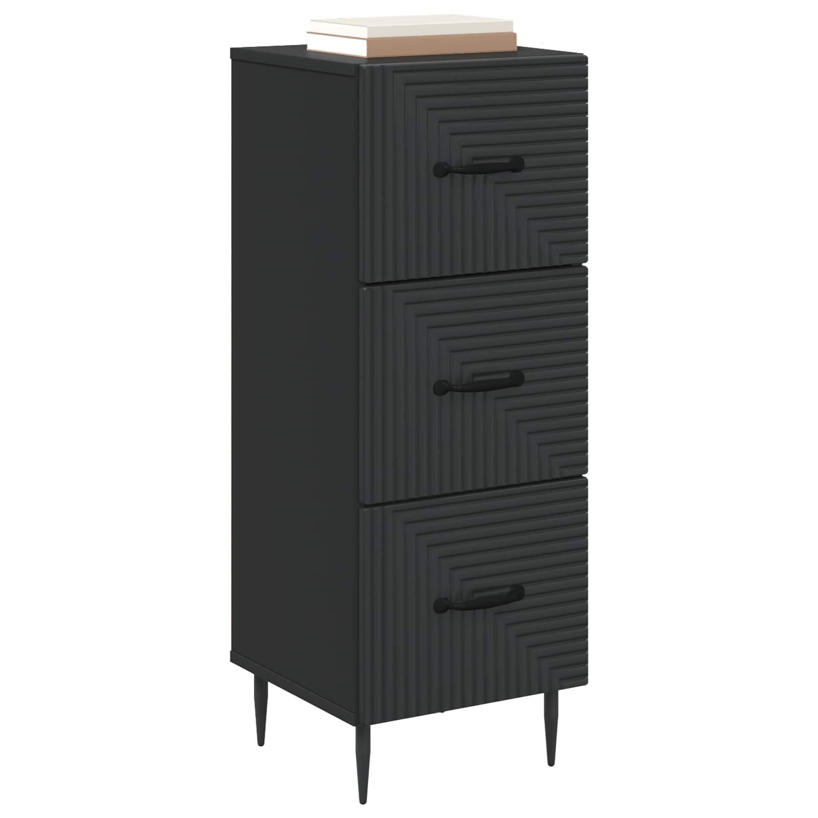 Ladenkast Zwart 33 x 34,5 x 89,5 cm Bewerkt hout