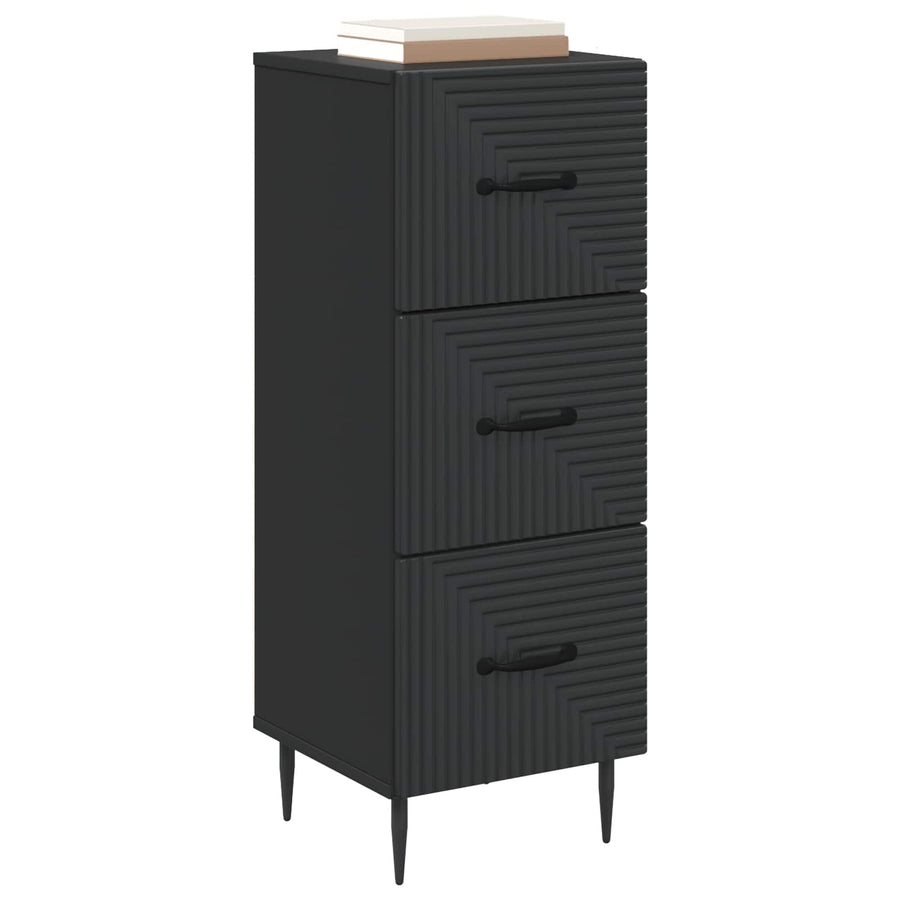 Ladenkast Zwart 33 x 34,5 x 89,5 cm Bewerkt hout