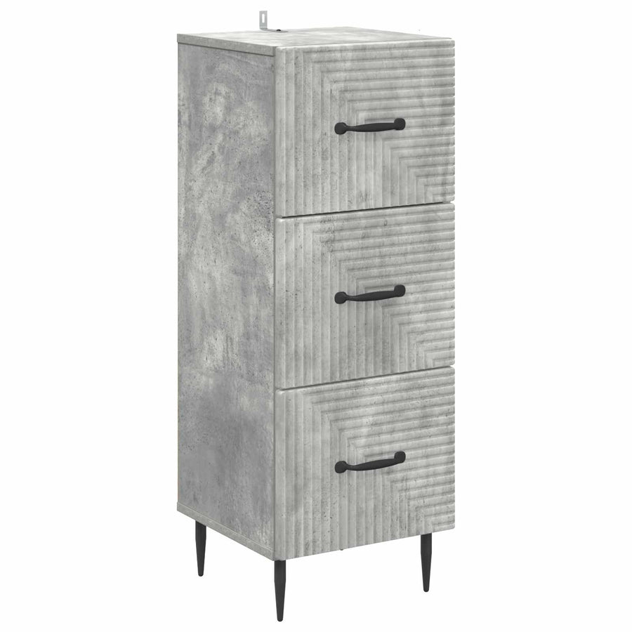 Ladenkast Betongrijs 33 x 34,5 x 89,5 cm Bewerkt hout