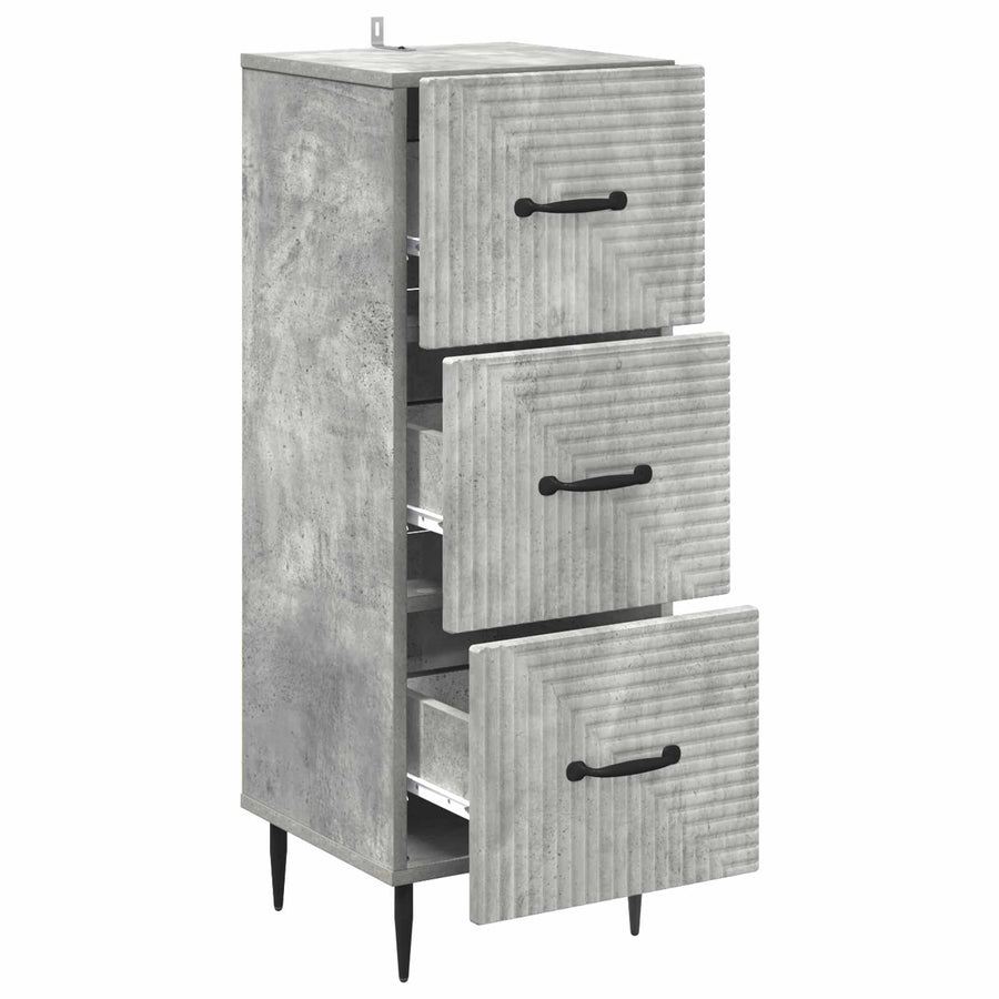 Ladenkast Betongrijs 33 x 34,5 x 89,5 cm Bewerkt hout