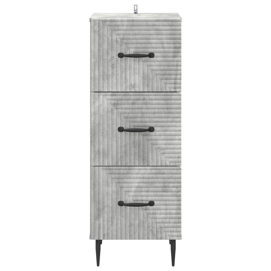 Ladenkast Betongrijs 33 x 34,5 x 89,5 cm Bewerkt hout