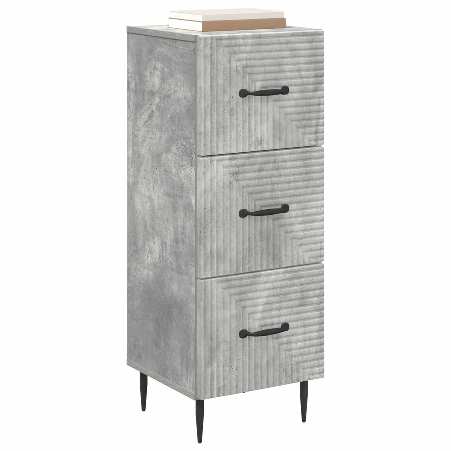 Ladenkast Betongrijs 33 x 34,5 x 89,5 cm Bewerkt hout