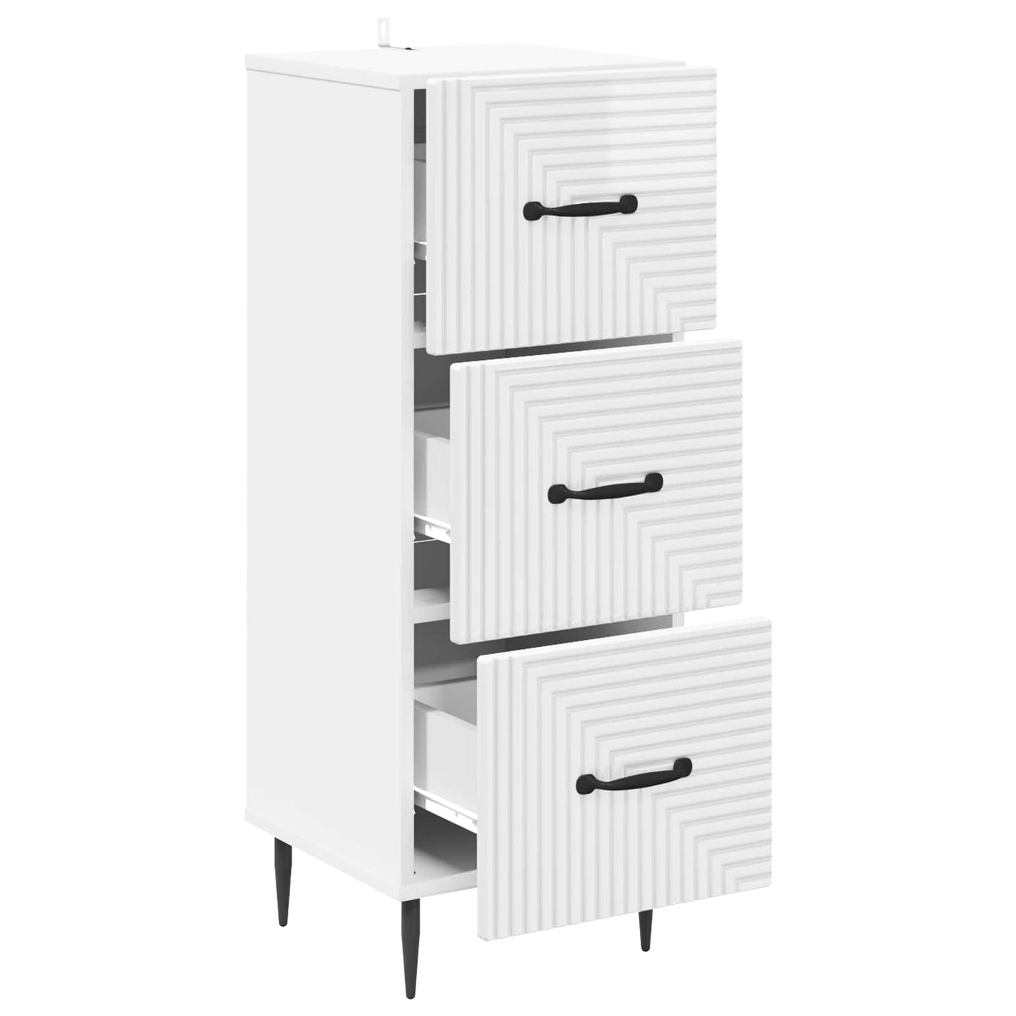 Ladenkast Hoogglans Wit 33 x 34,5 x 89,5 cm Bewerkt hout