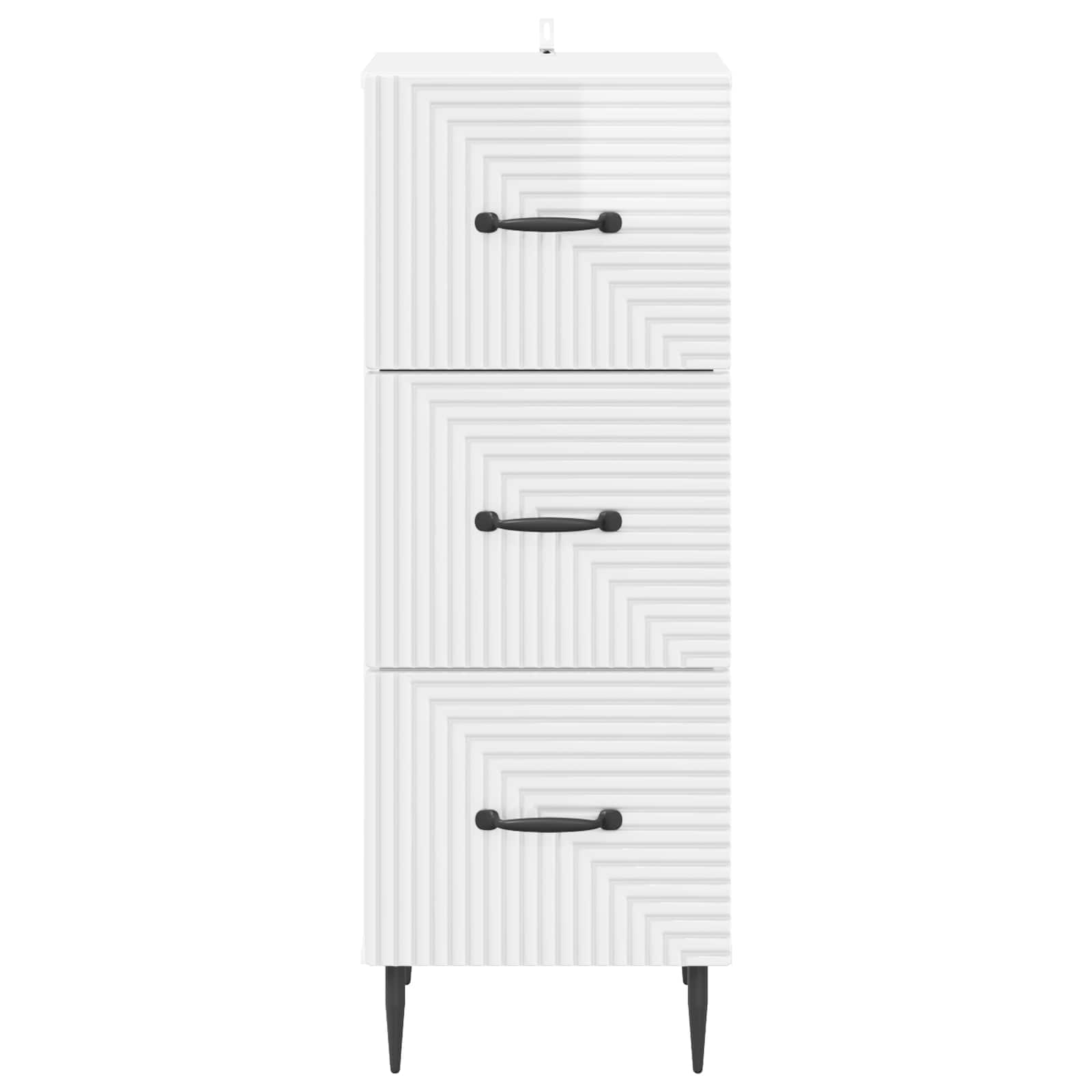 Ladenkast Hoogglans Wit 33 x 34,5 x 89,5 cm Bewerkt hout