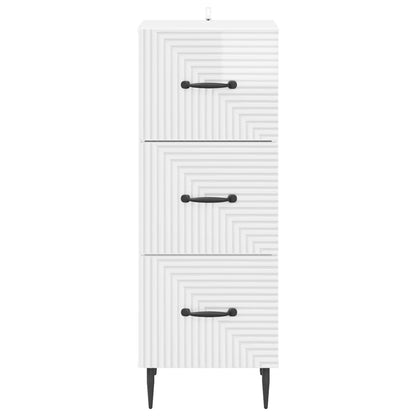 Ladenkast Hoogglans Wit 33 x 34,5 x 89,5 cm Bewerkt hout