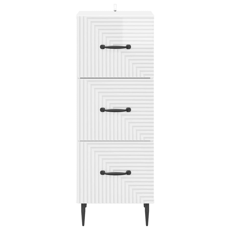 Ladenkast Hoogglans Wit 33 x 34,5 x 89,5 cm Bewerkt hout