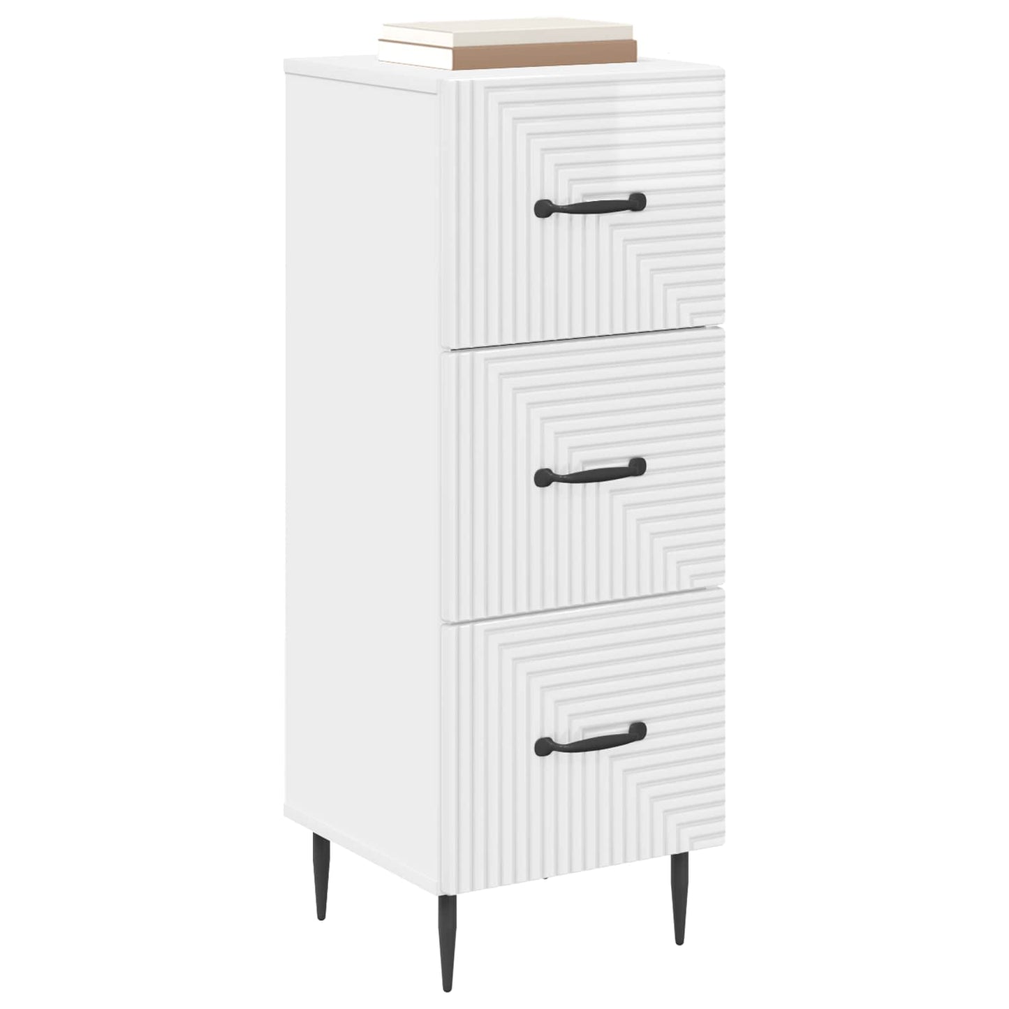 Ladenkast Hoogglans Wit 33 x 34,5 x 89,5 cm Bewerkt hout