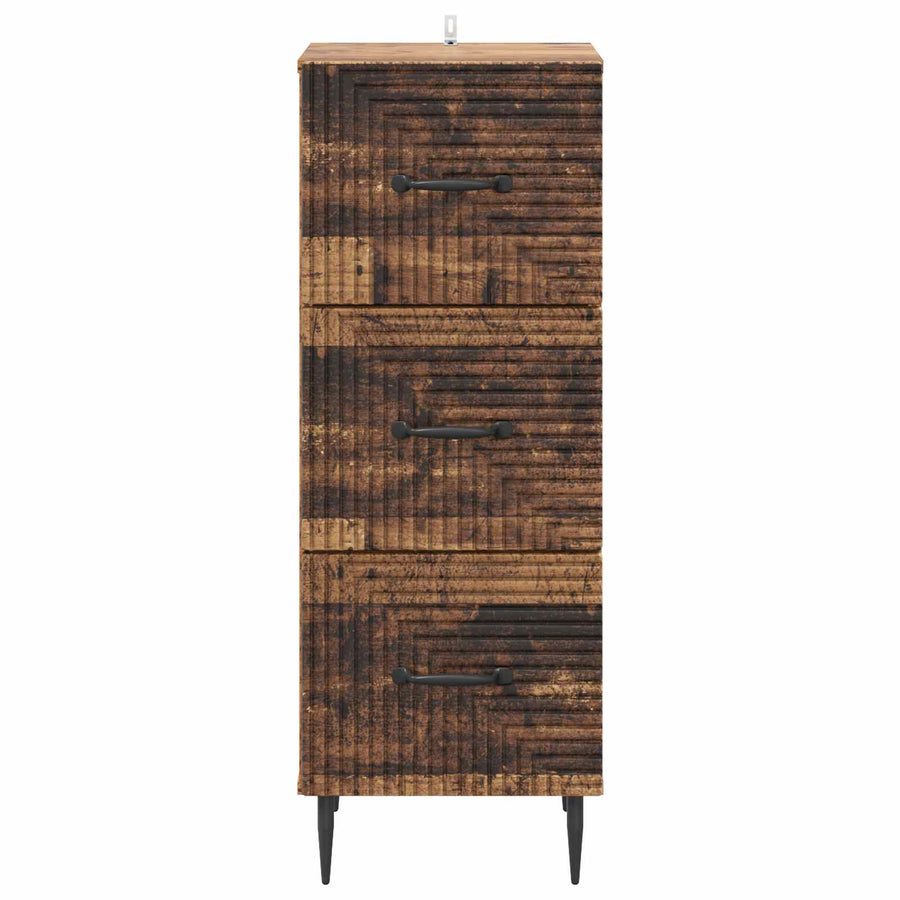Ladenkast Oud hout 33 x 34,5 x 89,5 cm Bewerkt hout