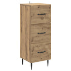 Ladekast bewerkt hout 33x34,5x89,5 cm