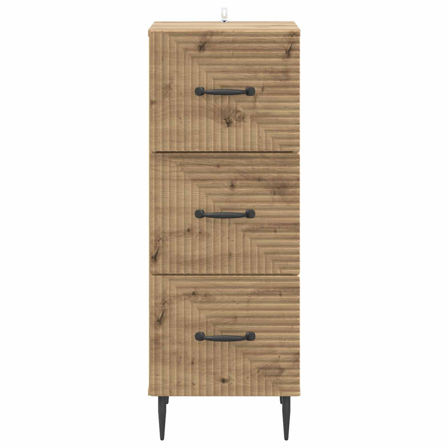 Ladenkast Artisanaal eiken 33 x 34,5 x 89,5 cm Bewerkt hout