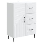 Dressoir wit 66x34,5x89,5 cm bewerkt hout muurbevestiging
