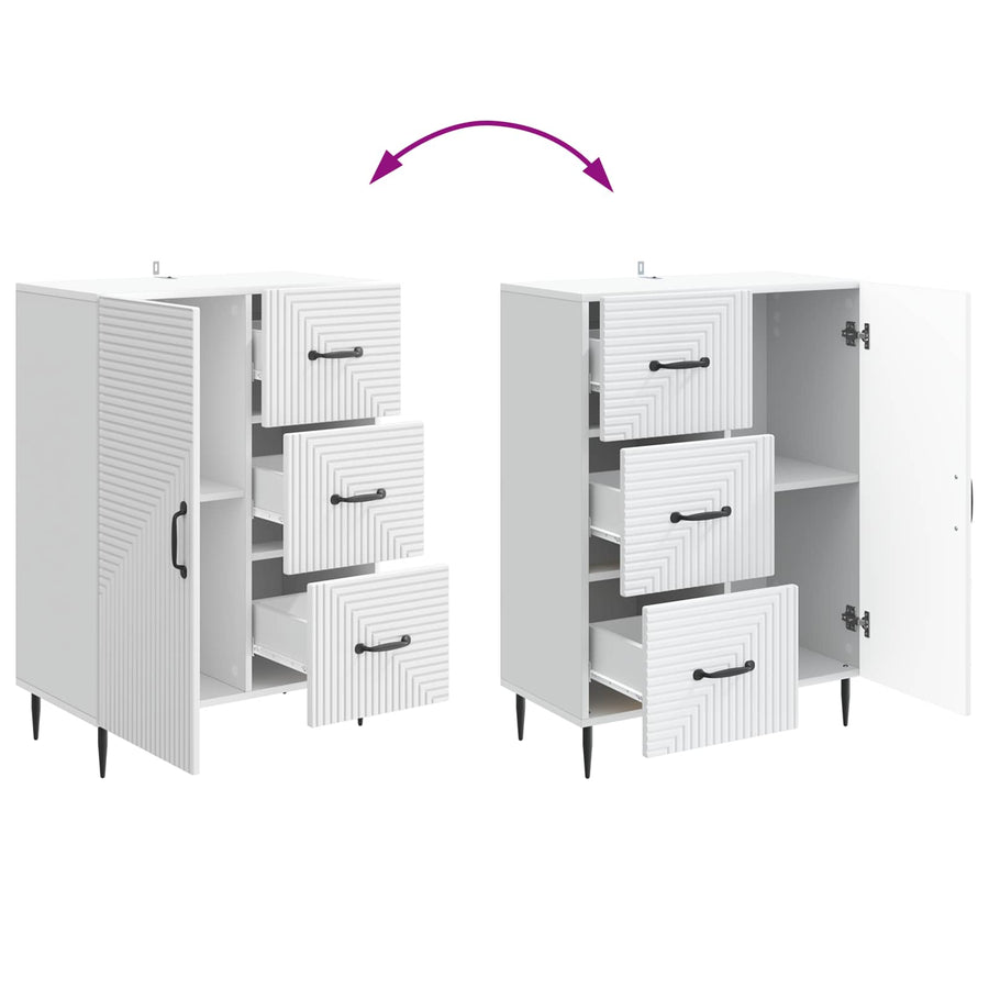 Dressoir met lade Wit 66 x 34,5 x 89,5 cm Bewerkt hout