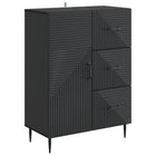 Dressoir zwart 66x34,5x89,5 cm bewerkt hout