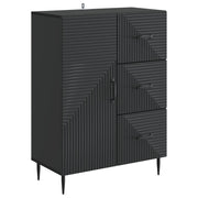 Dressoir zwart 66x34,5x89,5 cm bewerkt hout