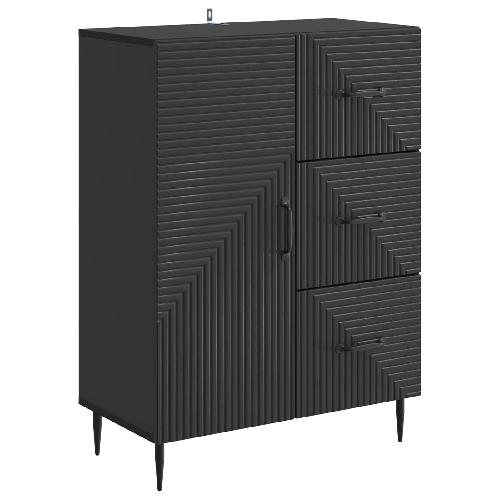 Dressoir met lade Zwart 66 x 34,5 x 89,5 cm Bewerkt hout