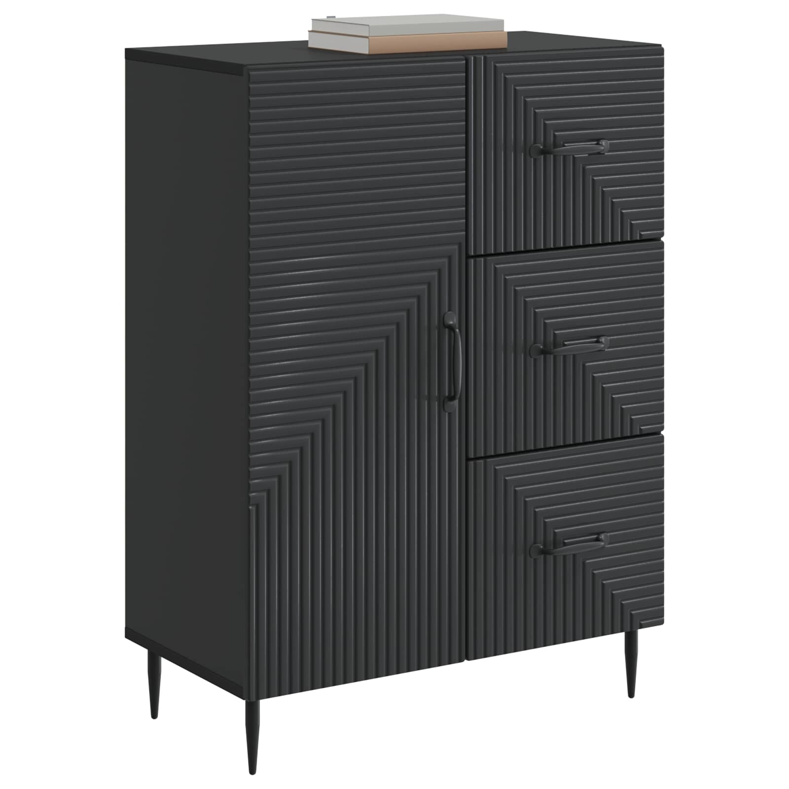 Dressoir met lade Zwart 66 x 34,5 x 89,5 cm Bewerkt hout