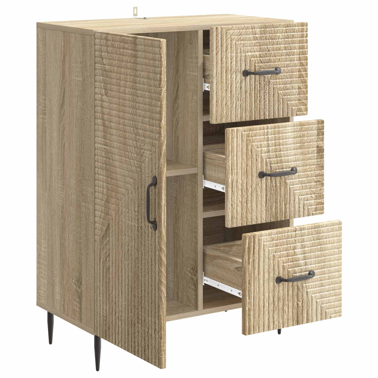 Dressoir met lade Sonoma Eiken 66 x 34,5 x 89,5 cm Bewerkt hout