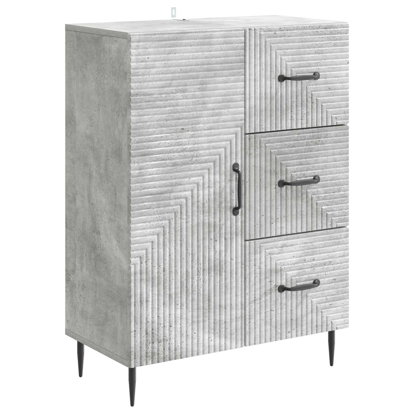 Dressoir met lade Betongrijs 66 x 34,5 x 89,5 cm Bewerkt hout