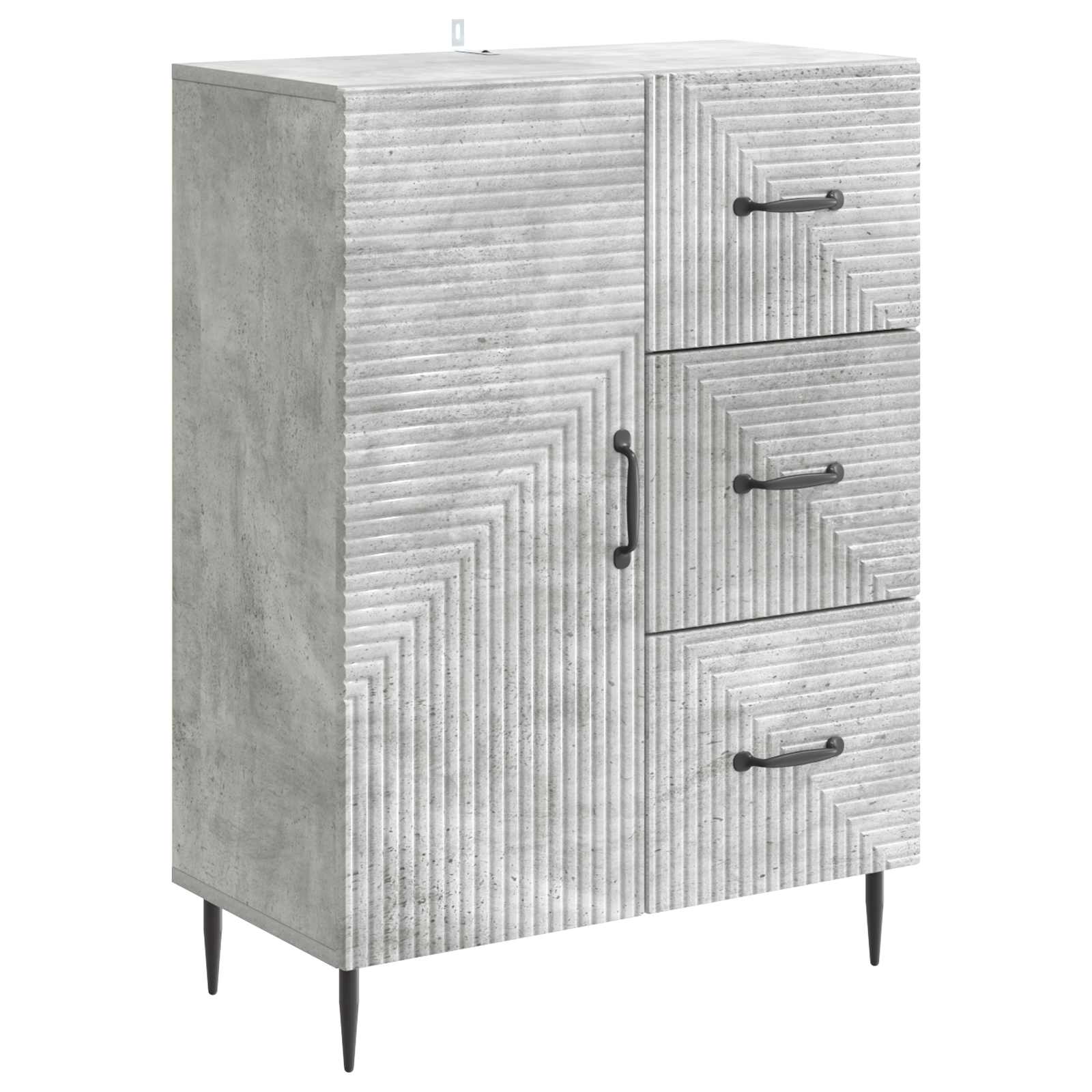 Dressoir met lade Betongrijs 66 x 34,5 x 89,5 cm Bewerkt hout