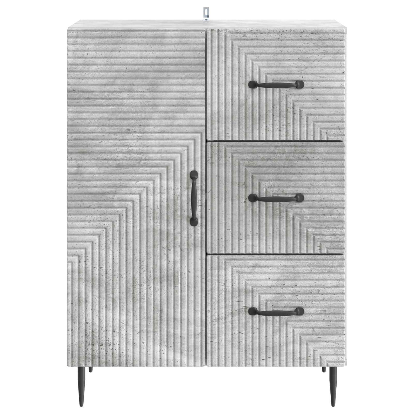 Dressoir met lade Betongrijs 66 x 34,5 x 89,5 cm Bewerkt hout