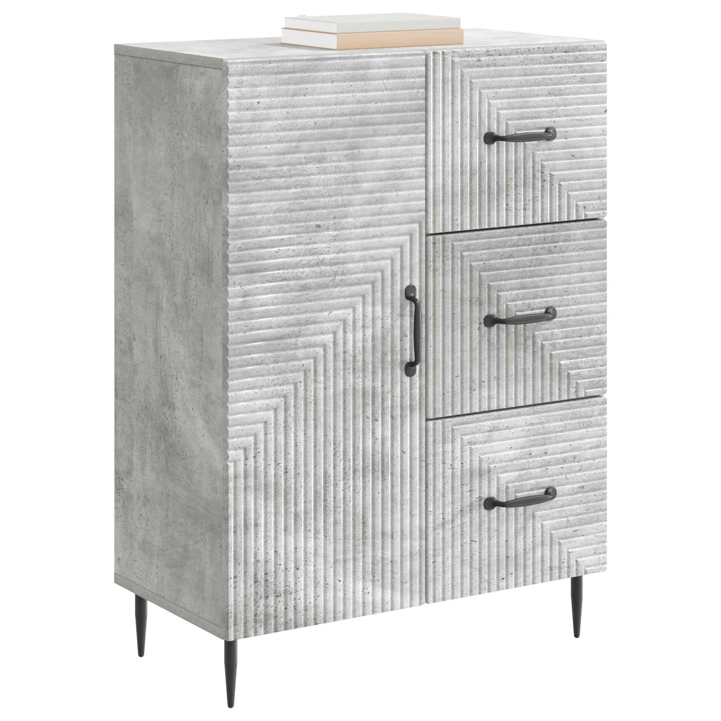 Dressoir met lade Betongrijs 66 x 34,5 x 89,5 cm Bewerkt hout