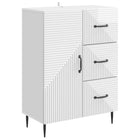 Dressoir hoogglans wit 66x34,5x89,5 cm bewerkt hout