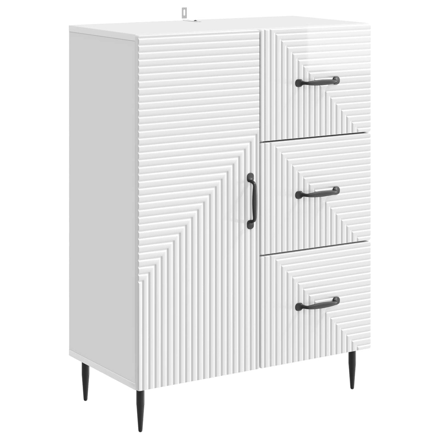 Dressoir Hoogglans Wit 66 x 34,5 x 89,5 cm Bewerkt hout