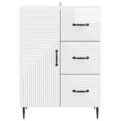 Dressoir Hoogglans Wit 66 x 34,5 x 89,5 cm Bewerkt hout