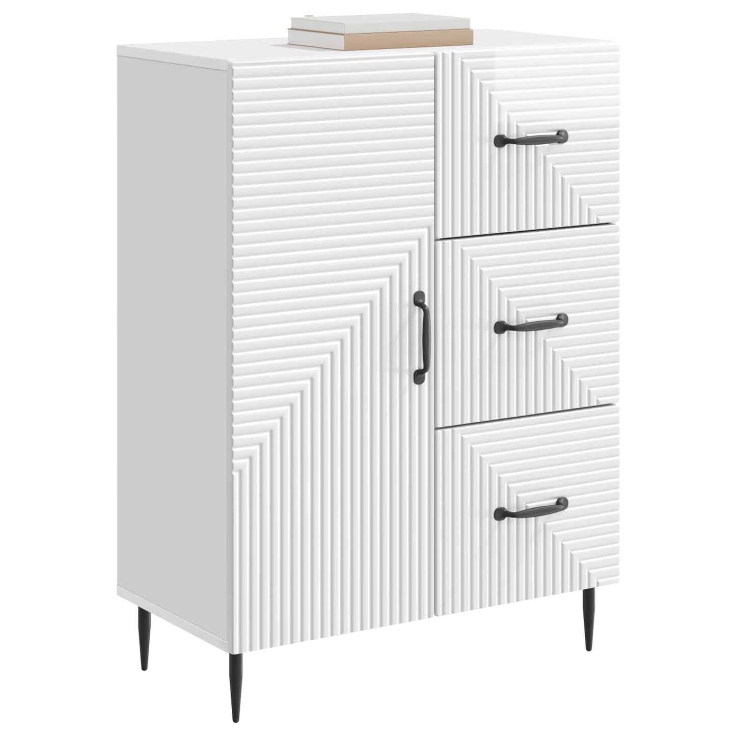 Dressoir Hoogglans Wit 66 x 34,5 x 89,5 cm Bewerkt hout