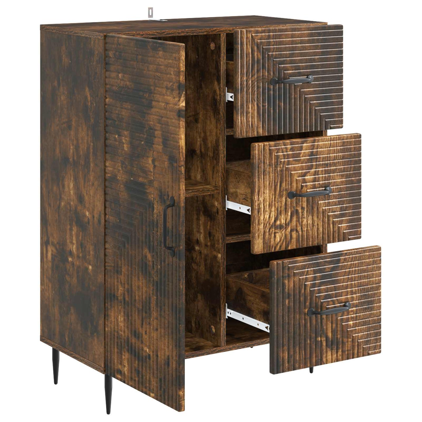 Dressoir Gerookt eiken 66 x 34,5 x 89,5 cm Bewerkt hout