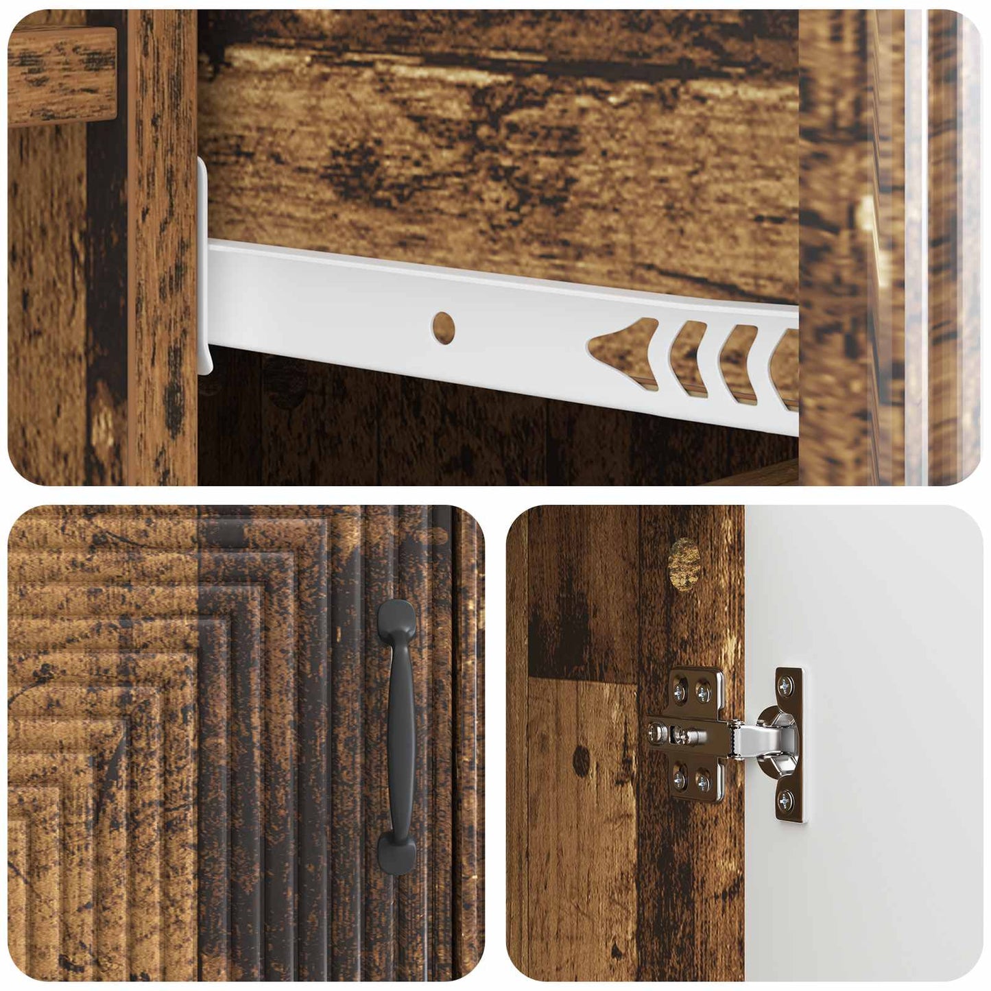 Dressoir met lade Oud hout 66 x 34,5 x 89,5 cm Bewerkt hout