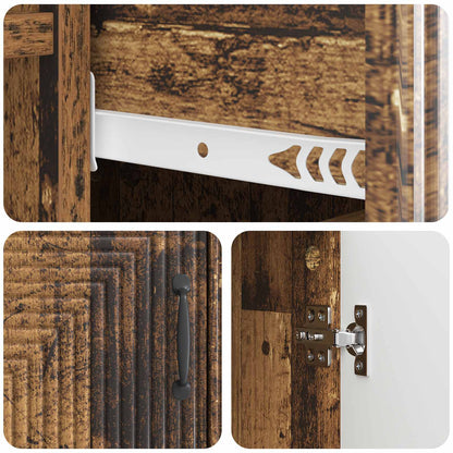Dressoir met lade Oud hout 66 x 34,5 x 89,5 cm Bewerkt hout