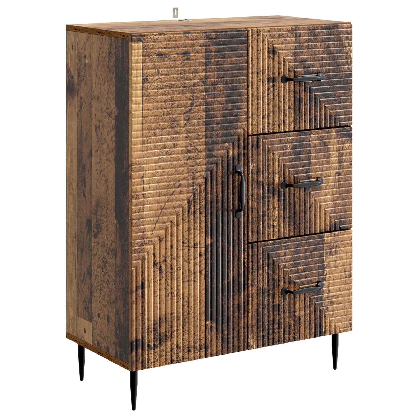 Dressoir met lade Oud hout 66 x 34,5 x 89,5 cm Bewerkt hout