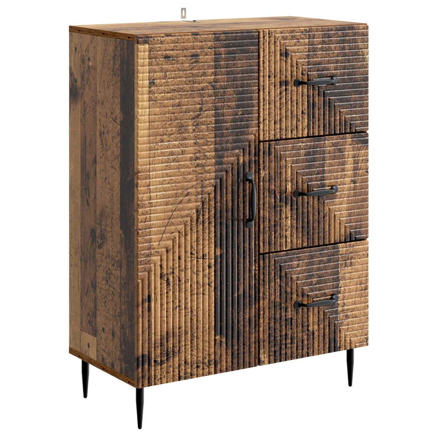 Dressoir met lade Oud hout 66 x 34,5 x 89,5 cm Bewerkt hout