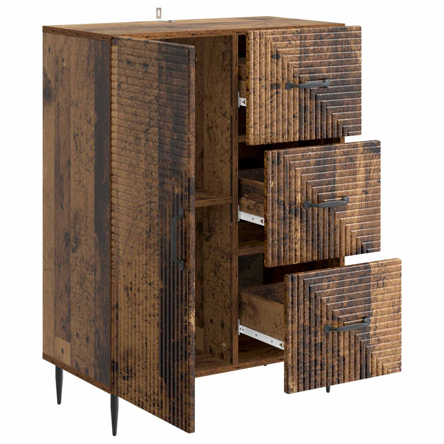 Dressoir met lade Oud hout 66 x 34,5 x 89,5 cm Bewerkt hout