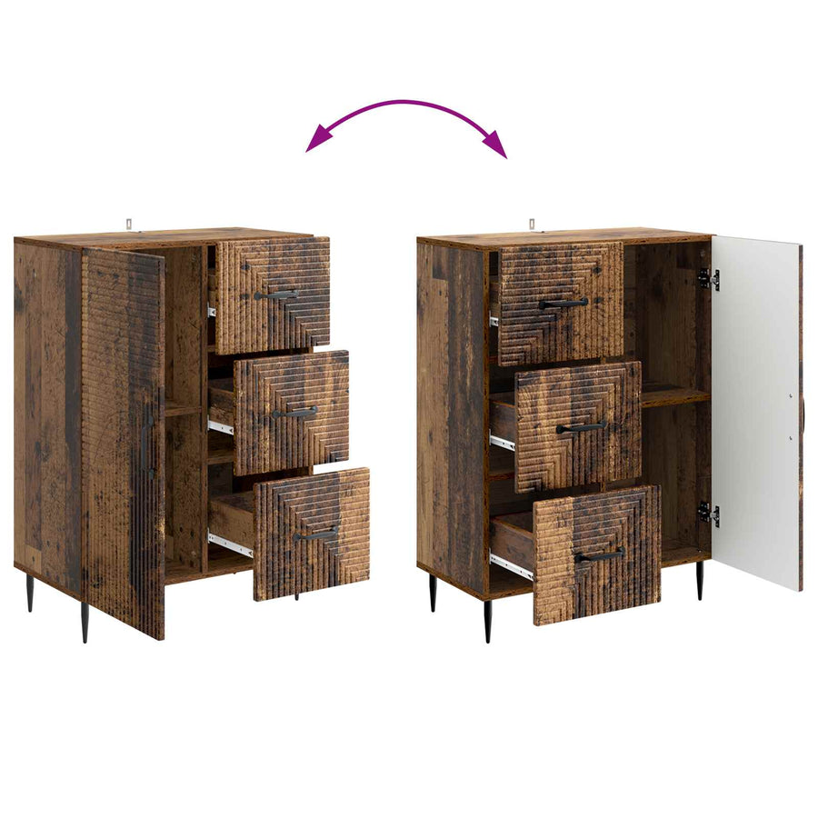 Dressoir met lade Oud hout 66 x 34,5 x 89,5 cm Bewerkt hout