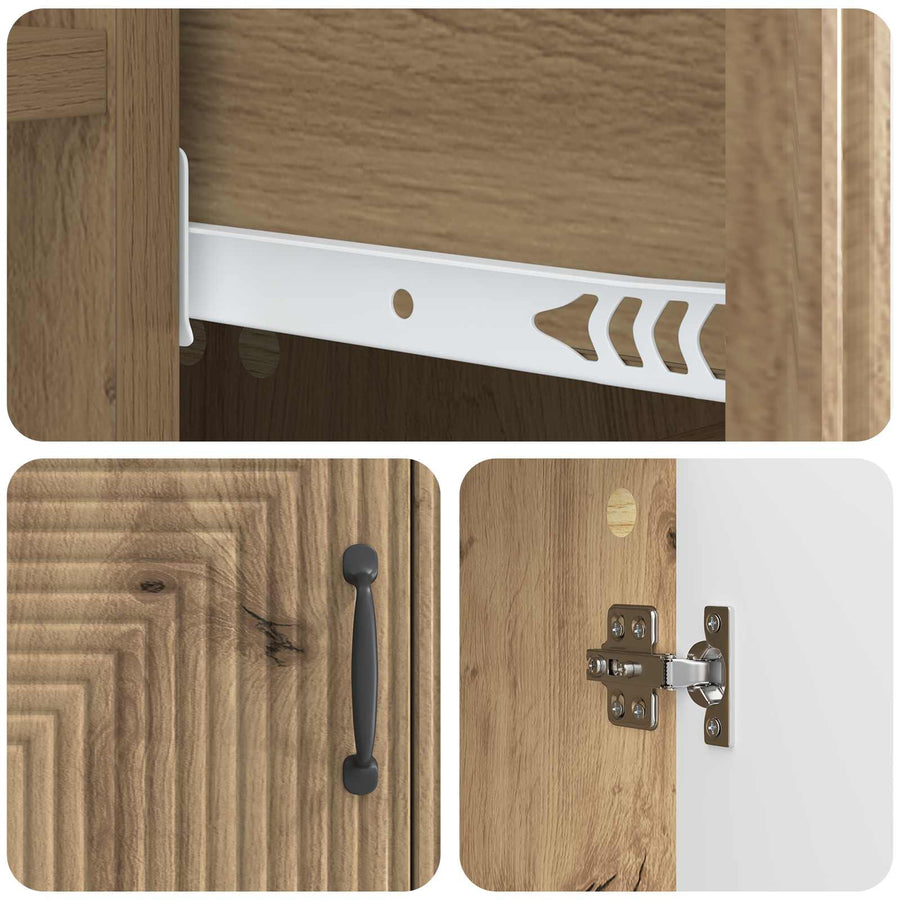 Dressoir Artisanaal eiken 66 x 34,5 x 89,5 cm Bewerkt hout