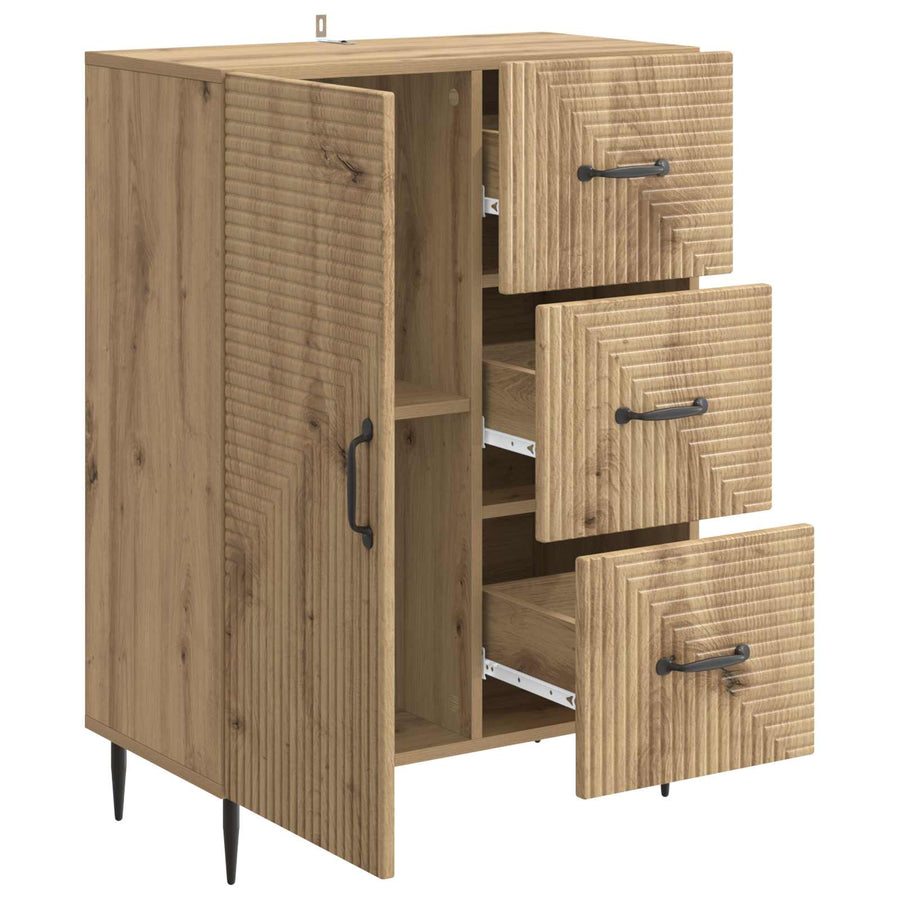 Dressoir Artisanaal eiken 66 x 34,5 x 89,5 cm Bewerkt hout