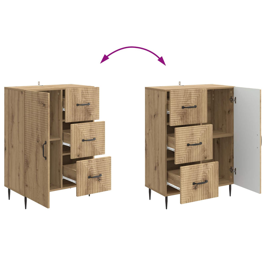 Dressoir Artisanaal eiken 66 x 34,5 x 89,5 cm Bewerkt hout